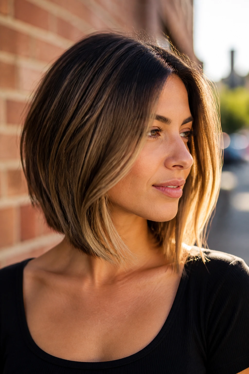 Close-up of Angled Lob with Highlights on a real person displaying dimensional color