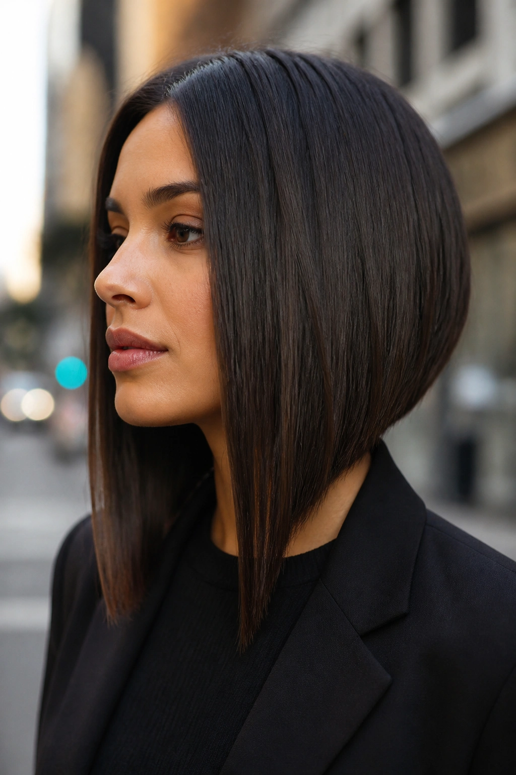 Close-up of a real person with an angled lob and strong front line
