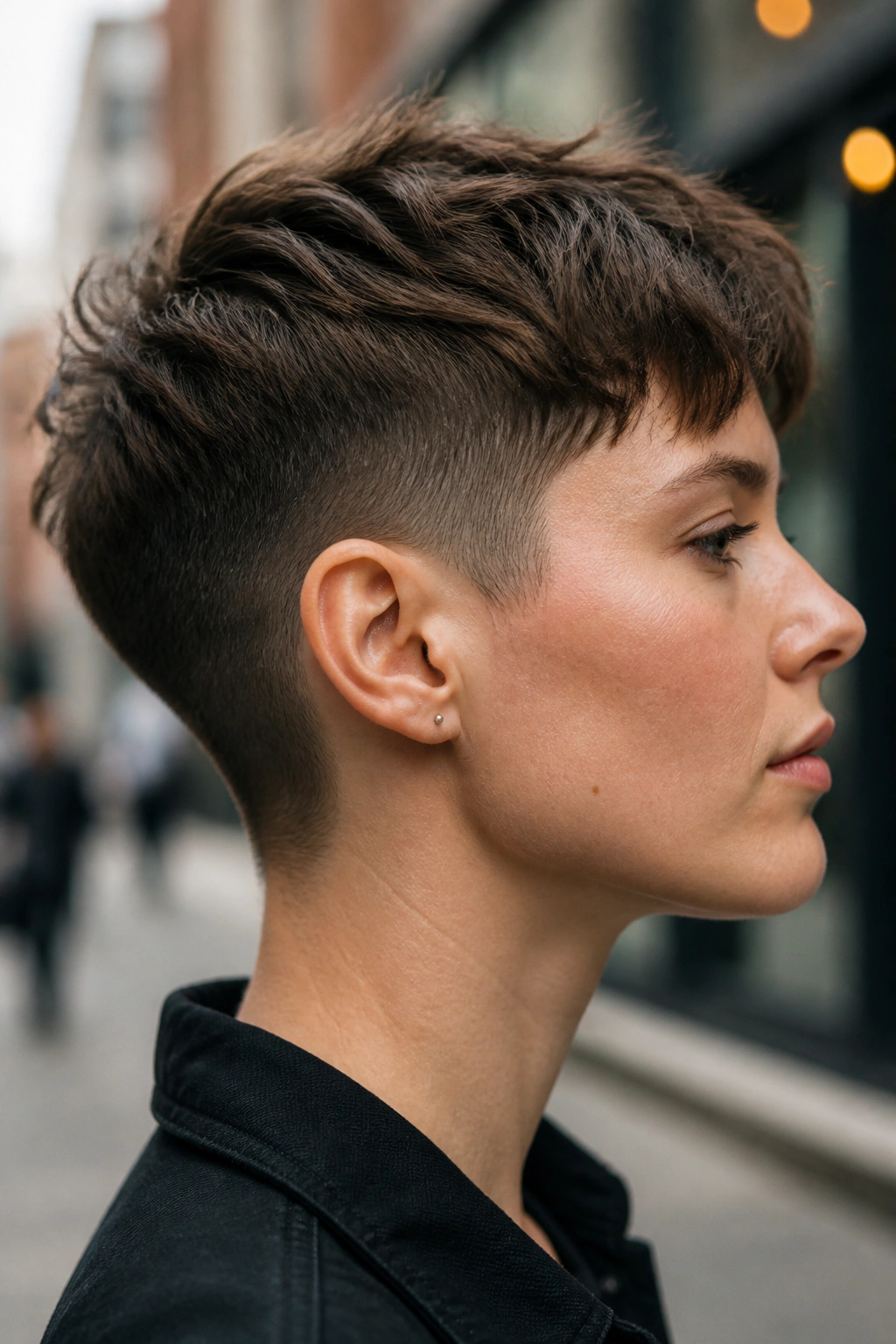 Portrait of a real person with a choppy crop and visible undercut