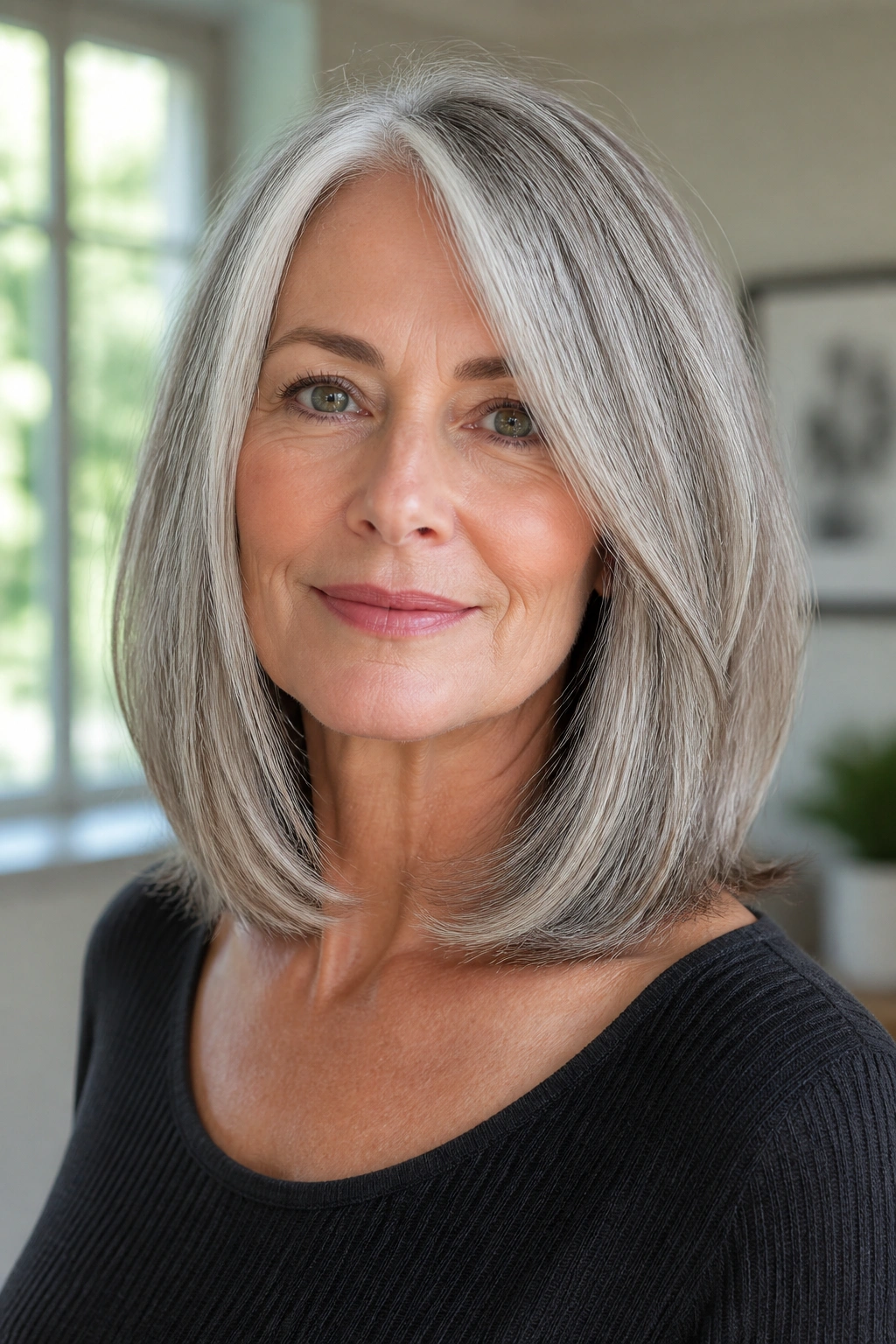 Head-and-shoulders portrait of a woman with collarbone-length invisible layers