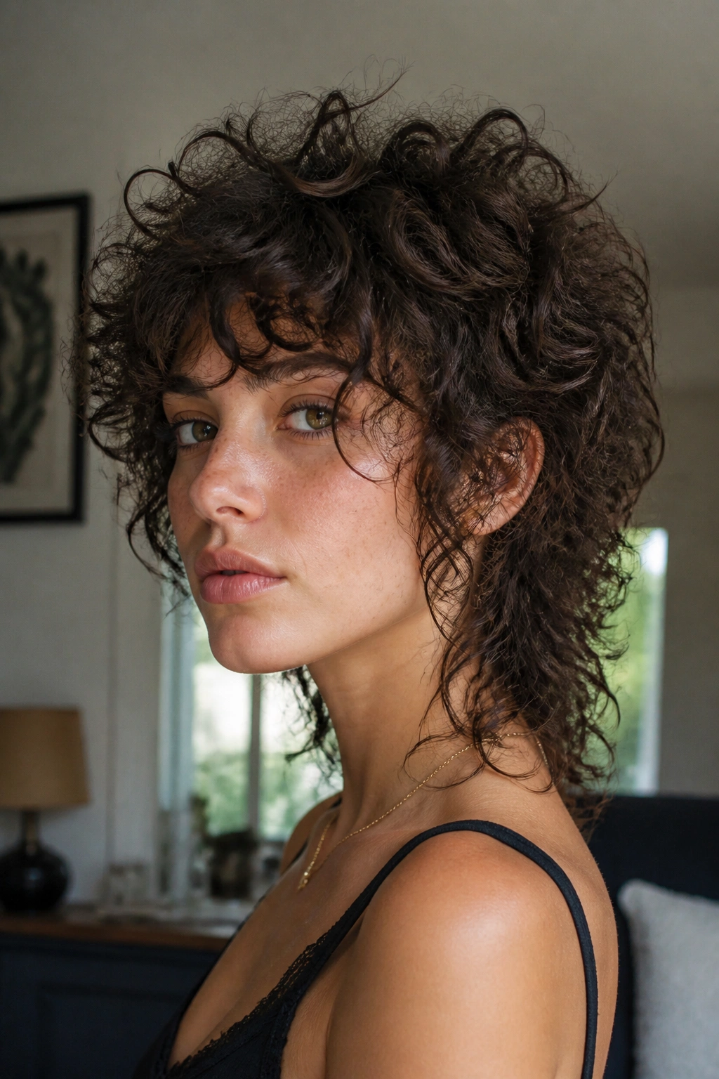 Close-up of real person with big crown volume and tapered back