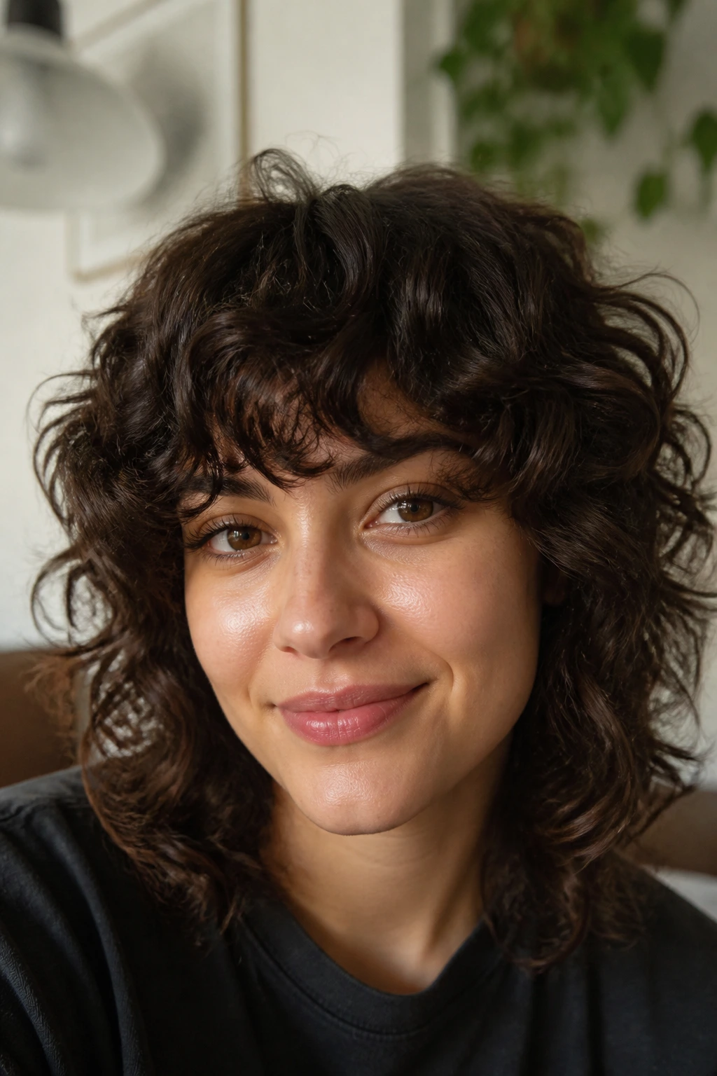 Close-up of person with rounded mop-top bangs forming a dome over the forehead