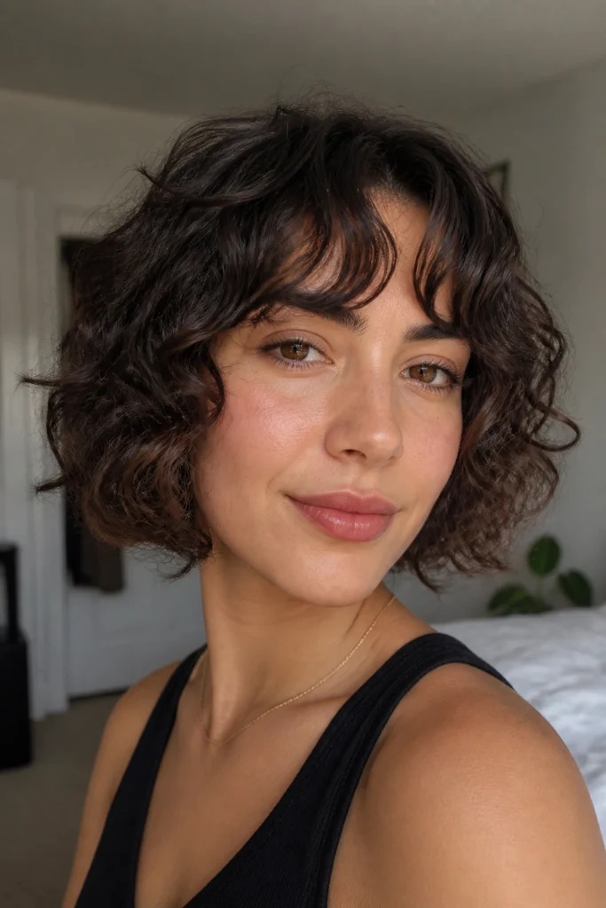 18 Short 2c Curly Hairstyles With Bangs