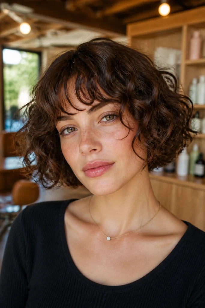 18 Short Curly Cuts With Fringe Bangs