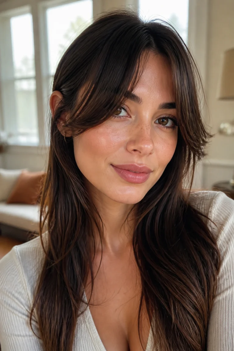 28 Feathered Bangs Ideas for Long Hair