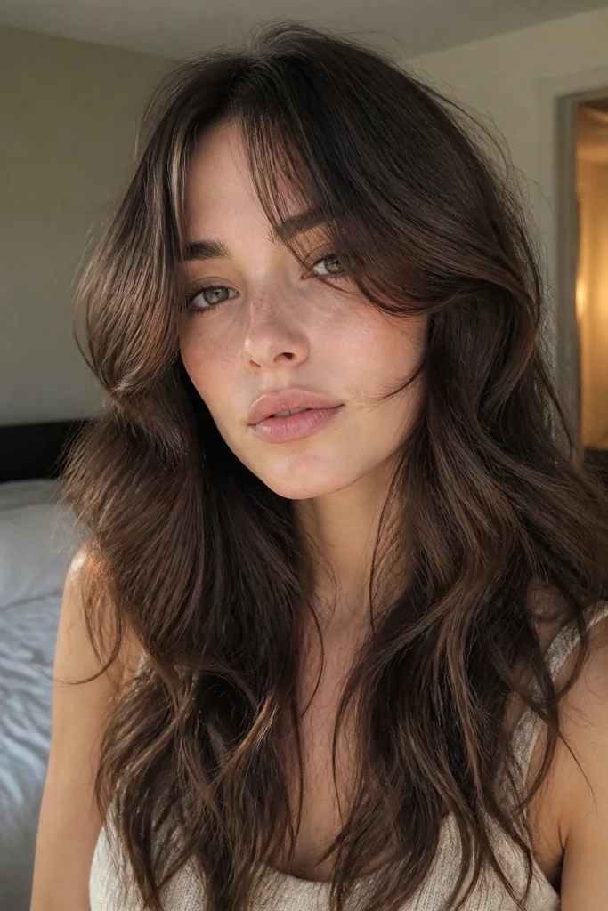22 Long Shag Haircuts With Bangs for Wavy Hair