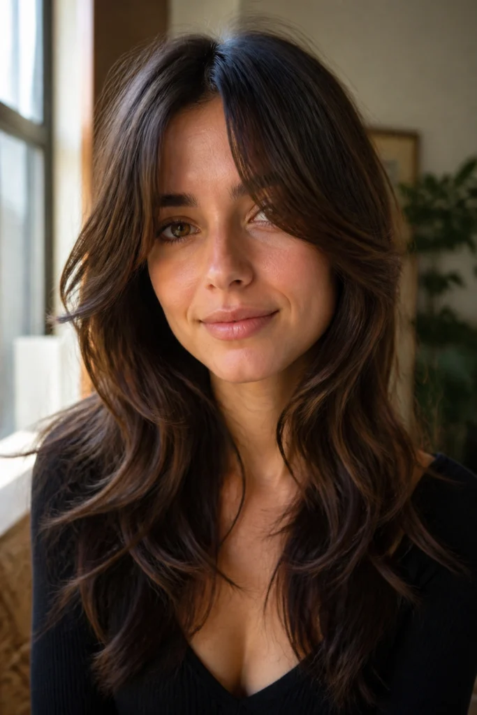 20 Long Shag Haircuts With Bangs