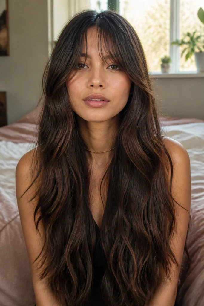20 Wispy Bang Hairstyles for Long Hair