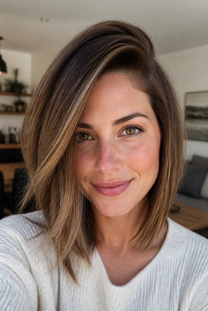 20 Side Swept Hairstyles for Round Faces