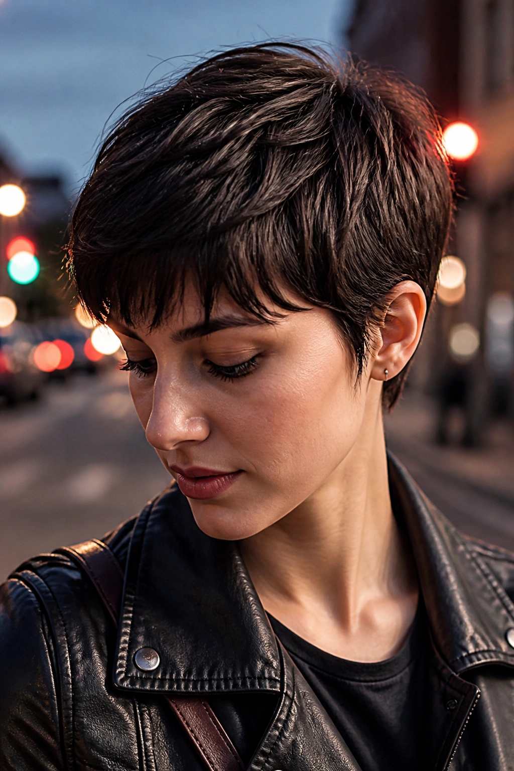 Close-up of a real person with a deep walnut crop showing rich dark brown shade