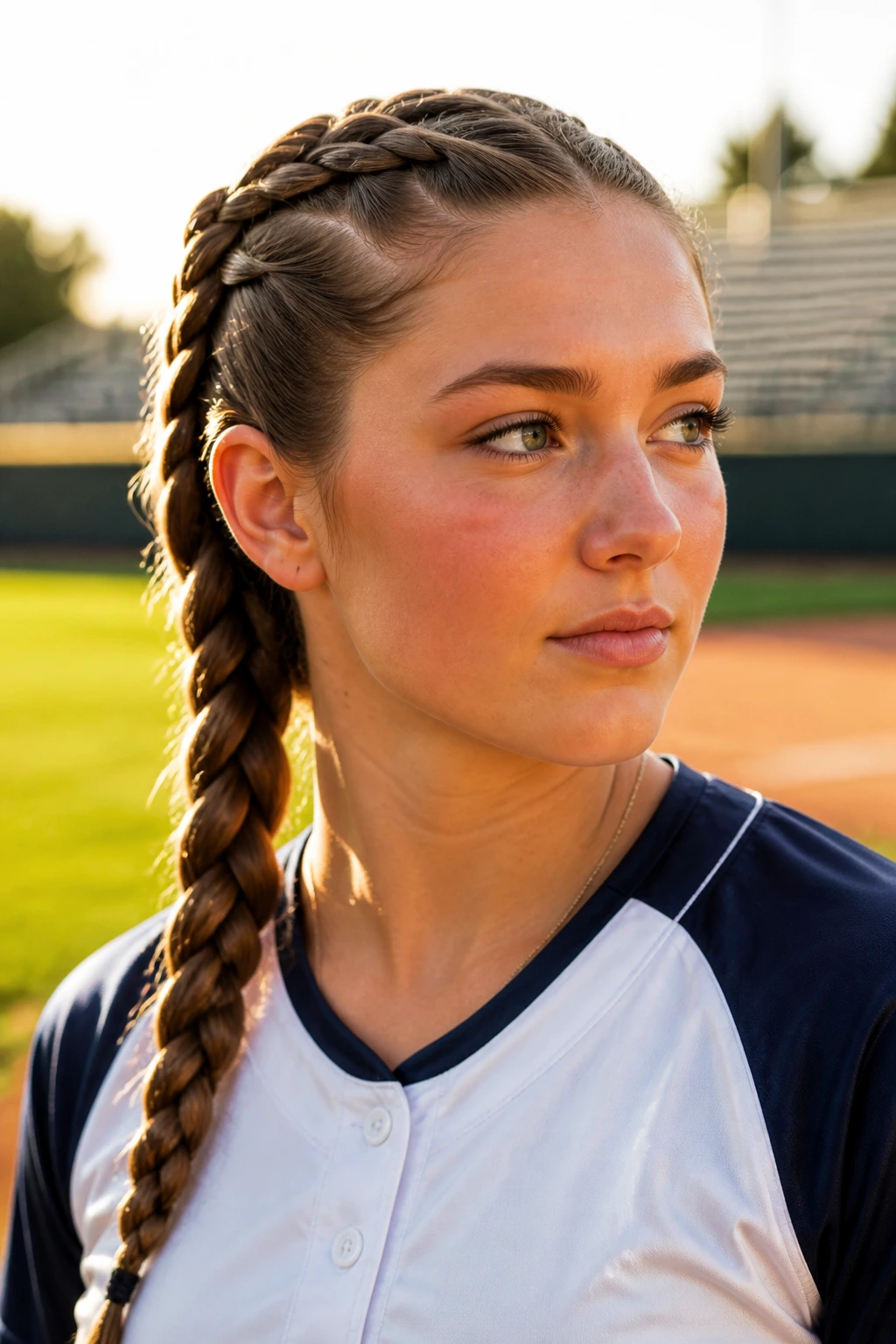Four-strand braid side sweep on a real softball player.