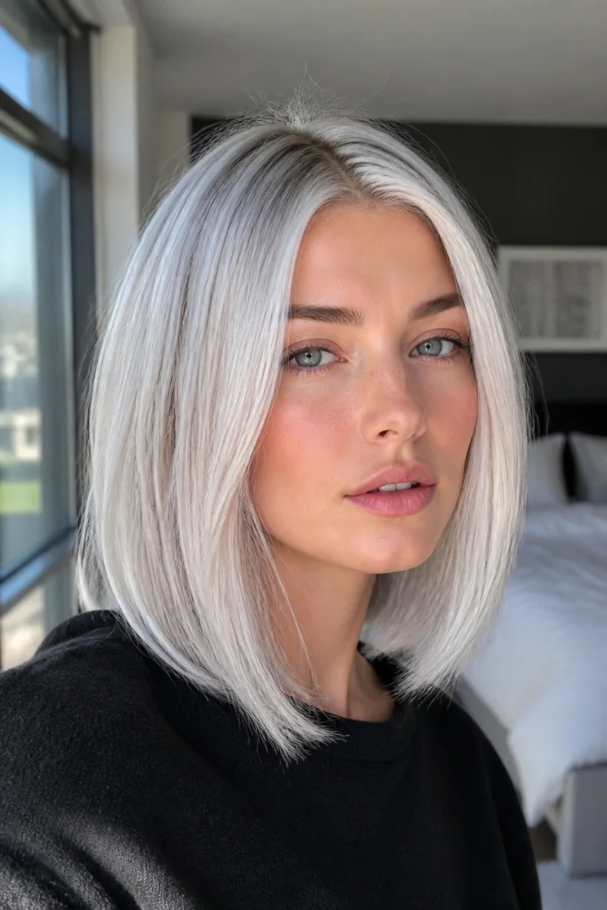 30 White Hair Ideas for Medium Hair