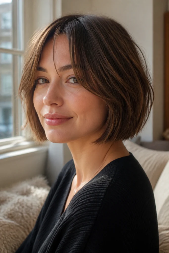 15 French Bobs With Curtain Bangs for Fine Hair