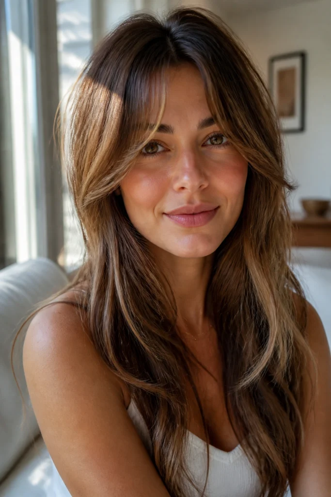 18 Soft Bang Hairstyles for Round Faces