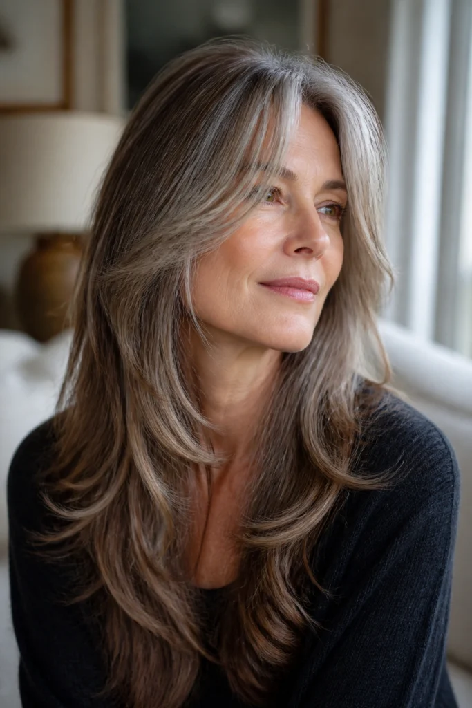 25 Long Haircuts for Women Over 40