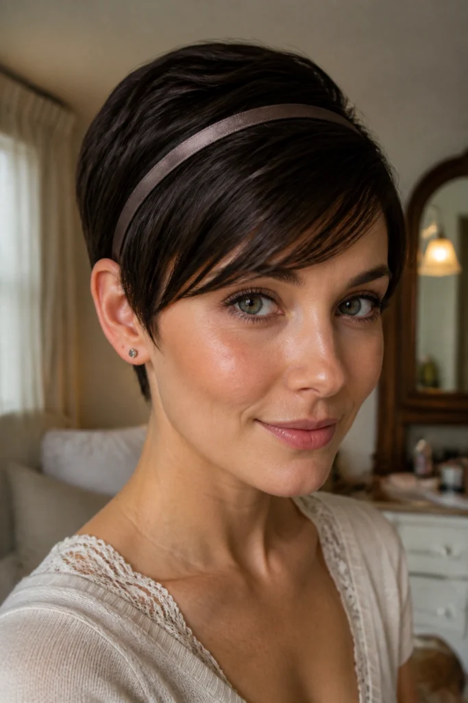 15 Pixie Cuts With a Headband for Extra Style