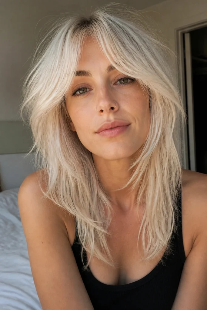 15 Blonde Wolf Cuts With Bangs Women Love