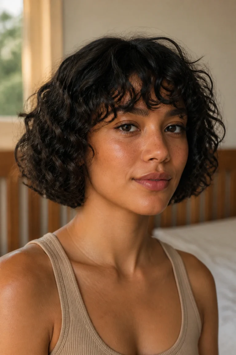 20 Short 3b Curly Looks With Bangs