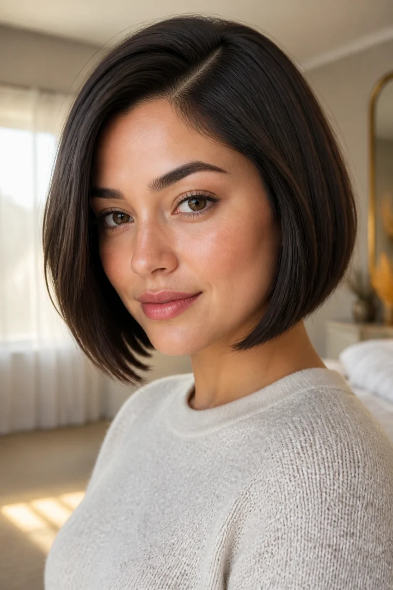 15 Chin Length Bobs for Round Faces
