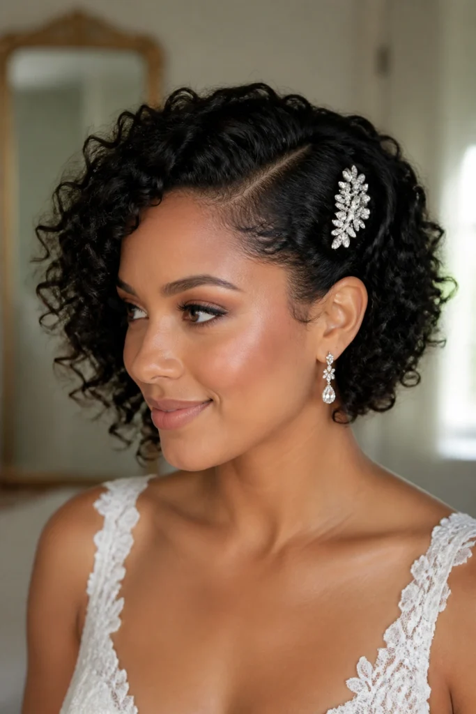 20 Short Curly Wedding Hairstyles