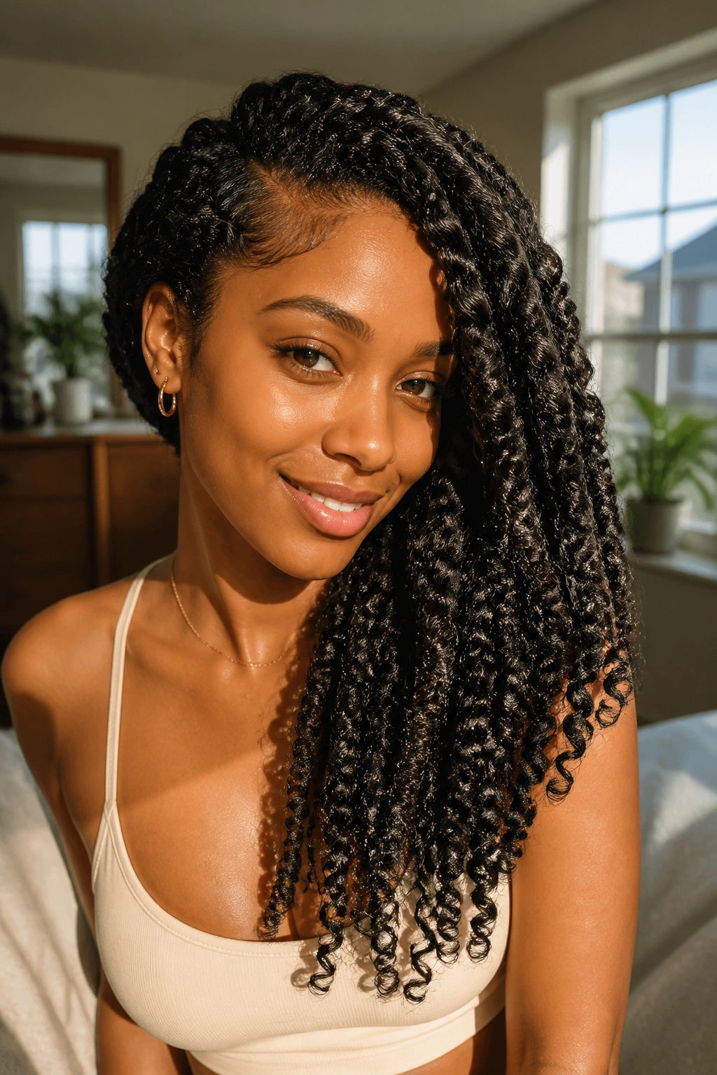 Close-up of side-swept braid out over one shoulder on a real person.