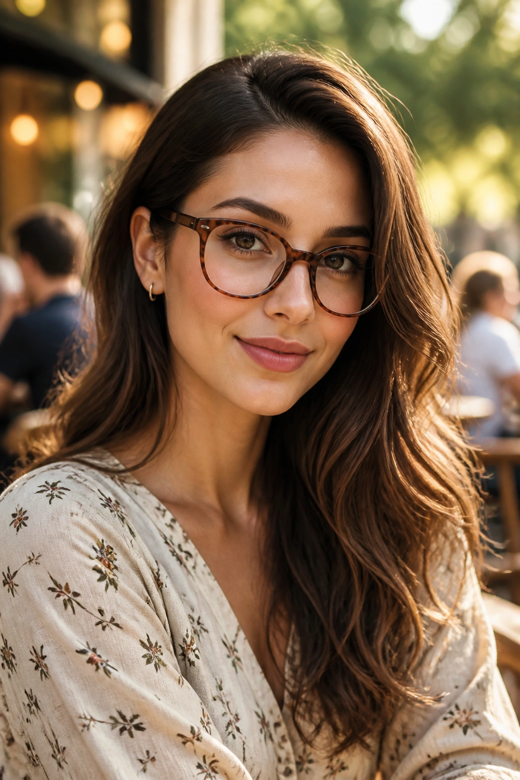 Close-up of a real woman with side-swept waves