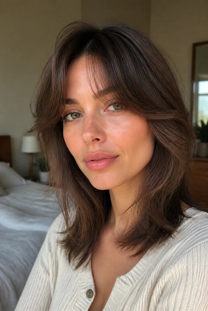 15 Shag Haircuts With Long Bangs for Women