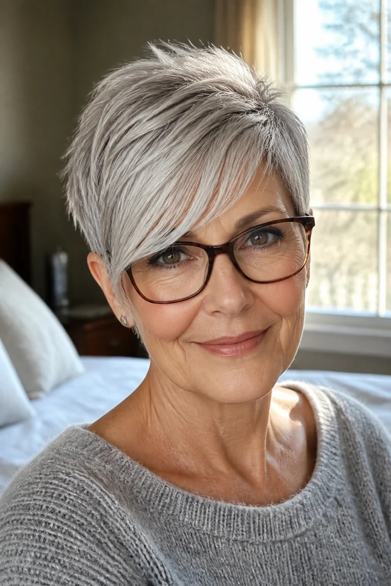 20 Short Hairstyles for Women Over 60 With Glasses