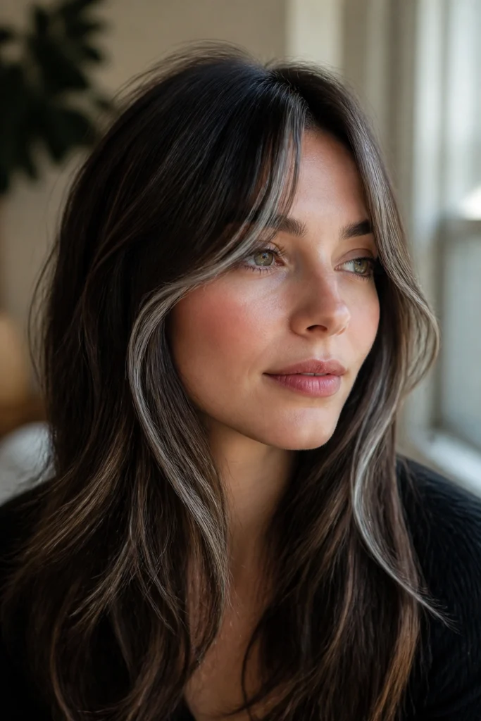 15 Silver Highlight Ideas for Chocolate Brown Hair