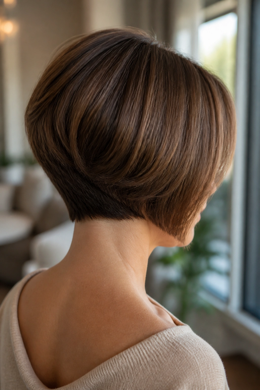 Portrait of a woman with stacked back and lifted silhouette