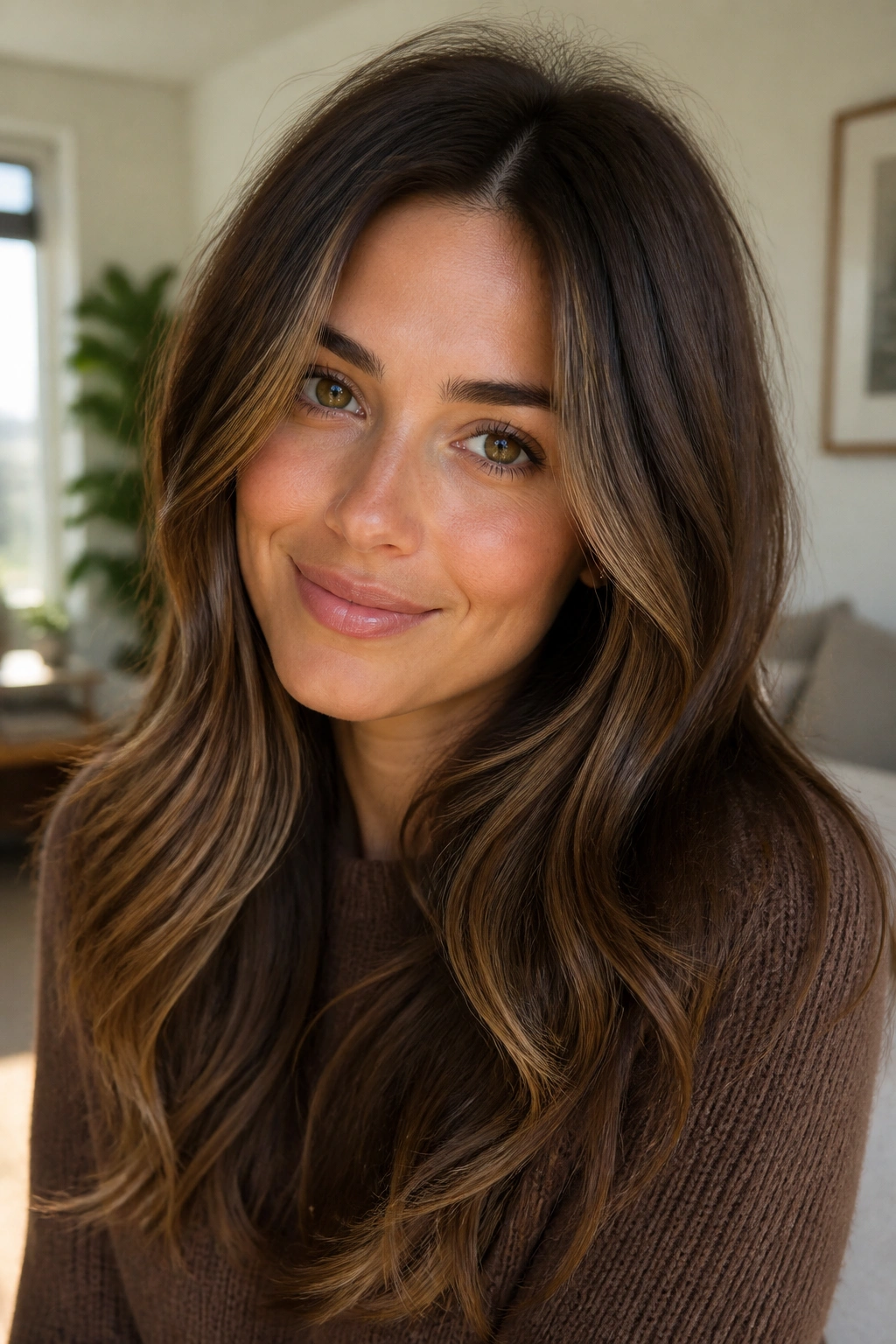 Close-up of Teddy Bear Brunette with soft sandy pieces on a real person
