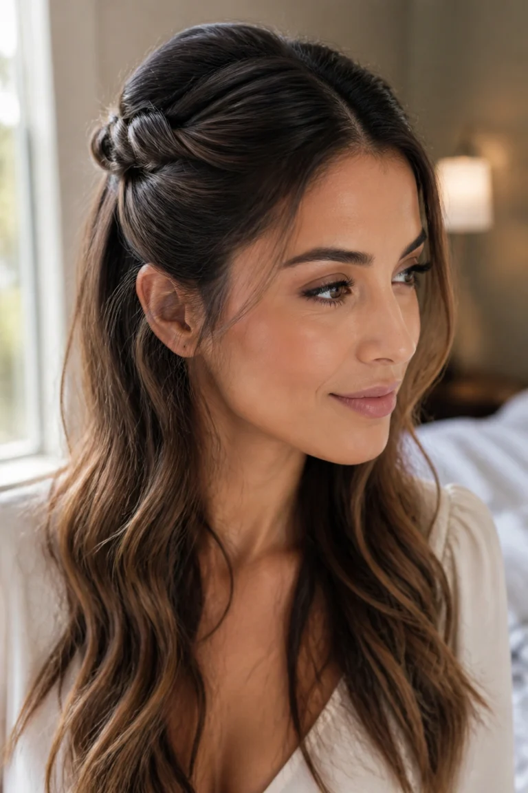 18 Half Updo Hairstyles for Easy Days