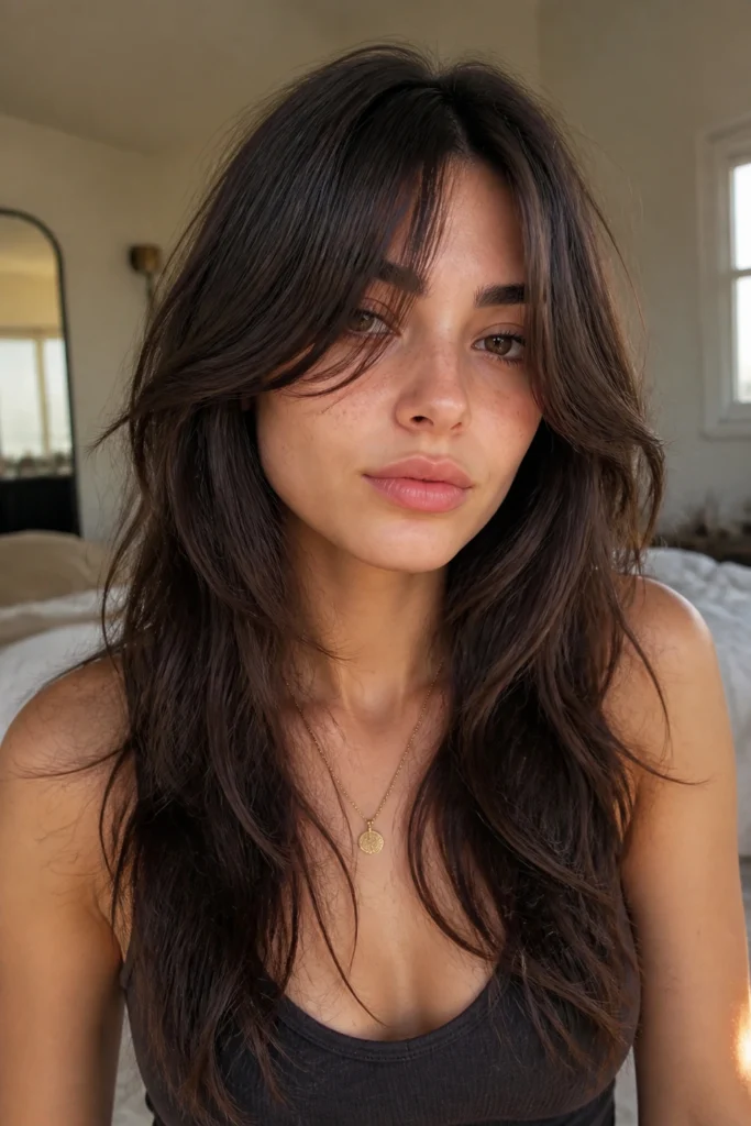 15 Long Wolf Cuts for Straight Hair With Bangs