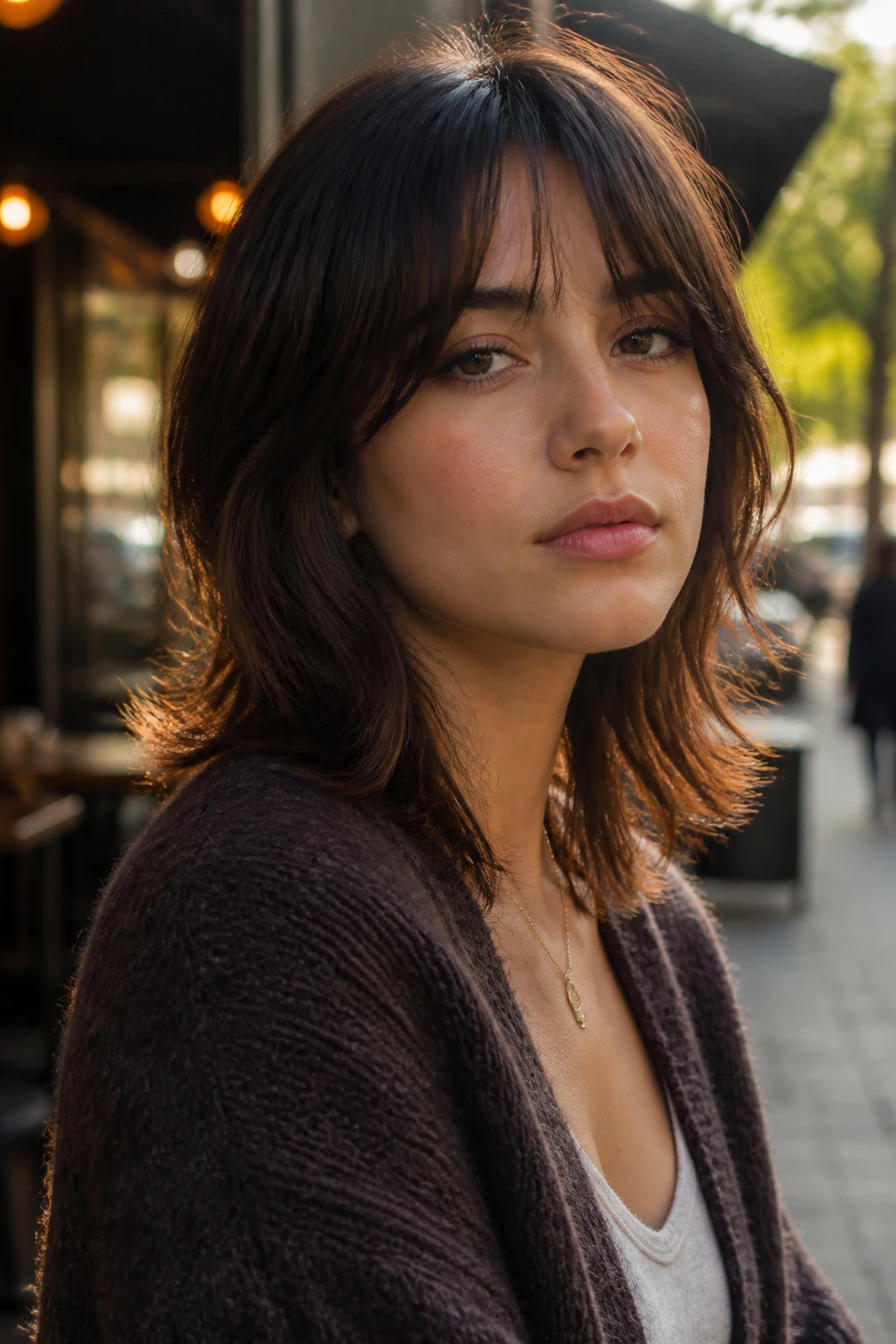 Portrait of a real person with Wolf Cut Lite texture and soft edges